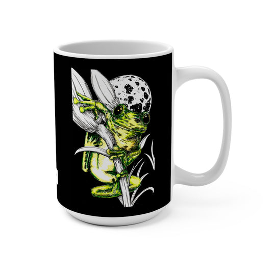 Frog Design Mug - 15oz Ceramic Coffee Cup for Nature Lovers