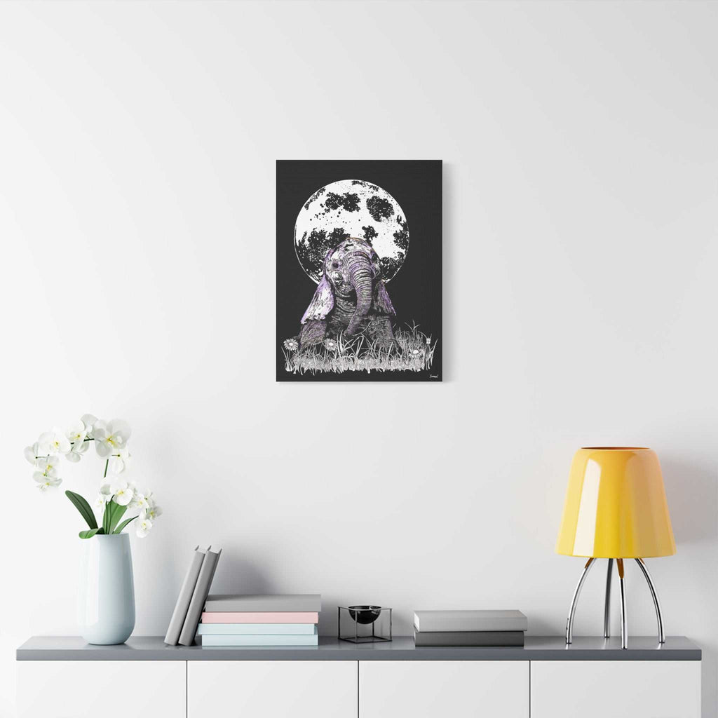 Baby Elephant Canvas Art, Print of Original hand drawn art