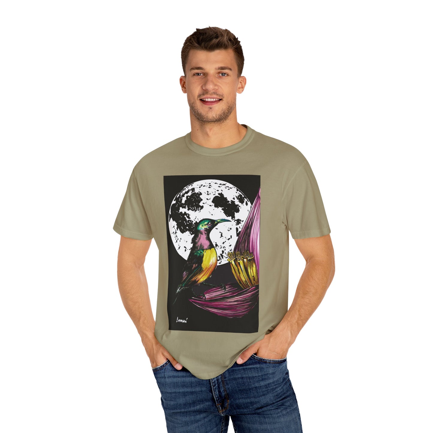 Moonlit Hummingbird Unisex T-Shirt - Vibrant Nature Design
