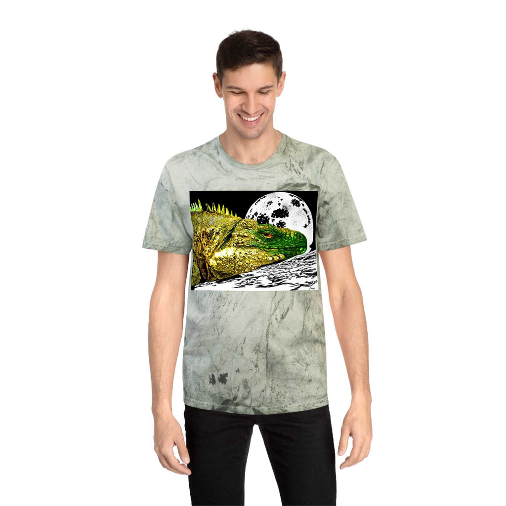 Reptile Moonlight T Shirt Hand Drawn Color Blast Design