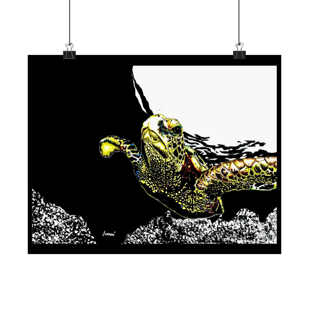 Transform your space with our stunning Sea Turtle Satin Poster, Vibrant Ocean Decor for Marine Life Enthusiasts for marine life into your home today!