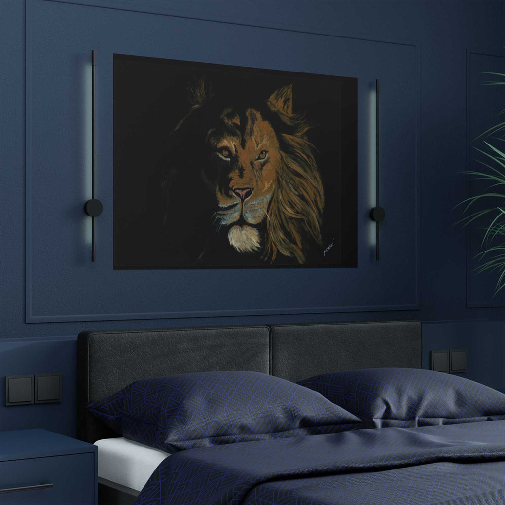 Majestic Lion Satin Poster - 300gsm Art Print for Home Decor