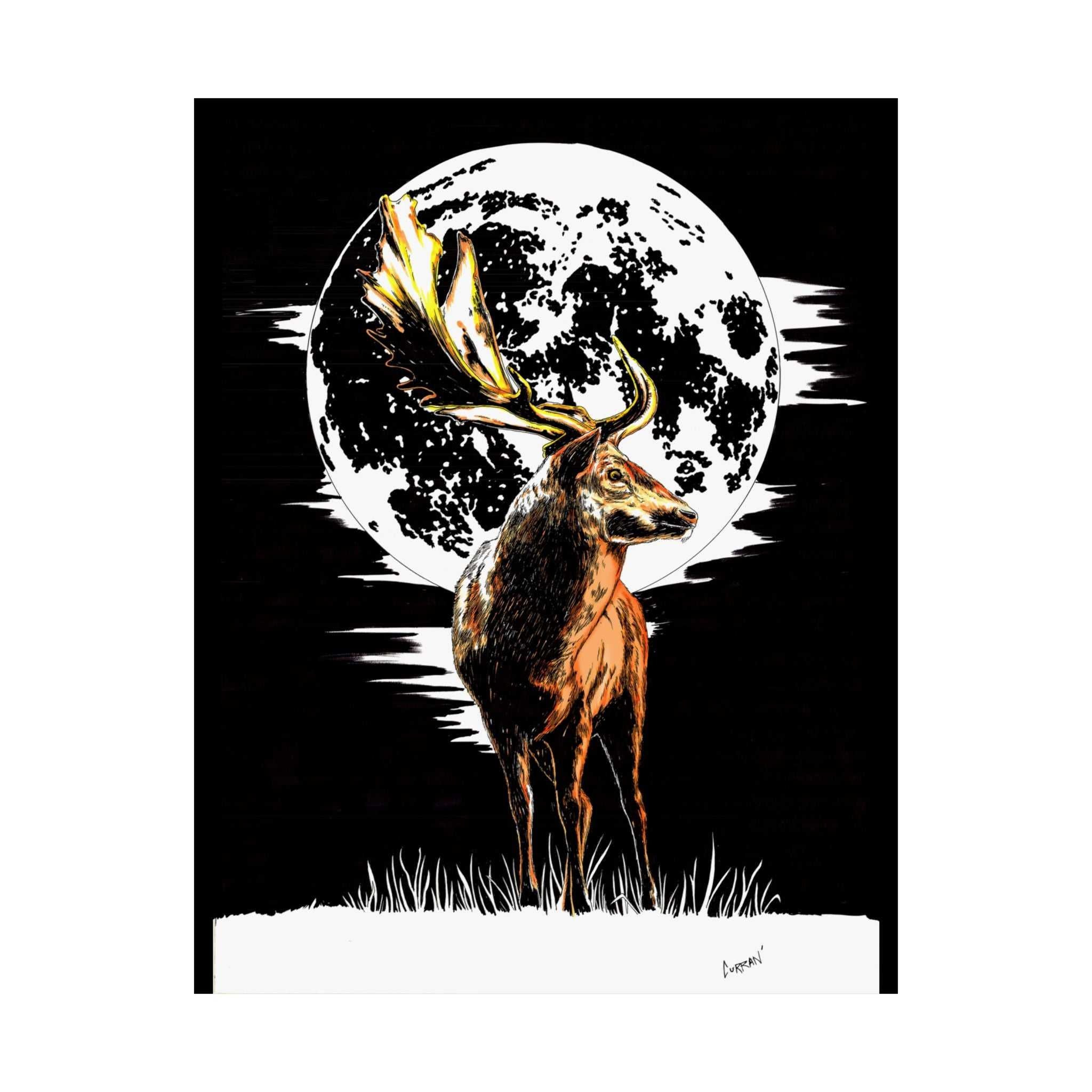 Deer Satin Poster - 300gsm Art Print for Nature Lovers