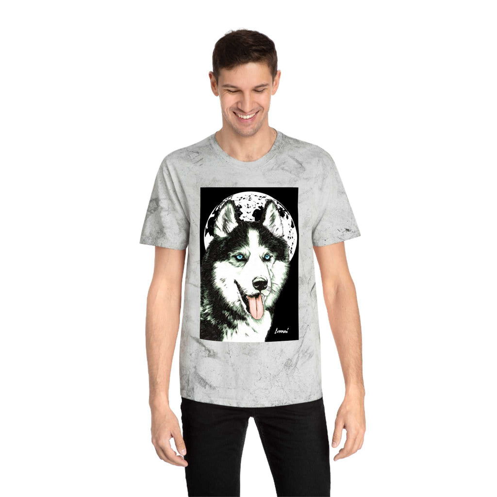 Siberian Husky Moon Graphic Tee for Animal Lovers