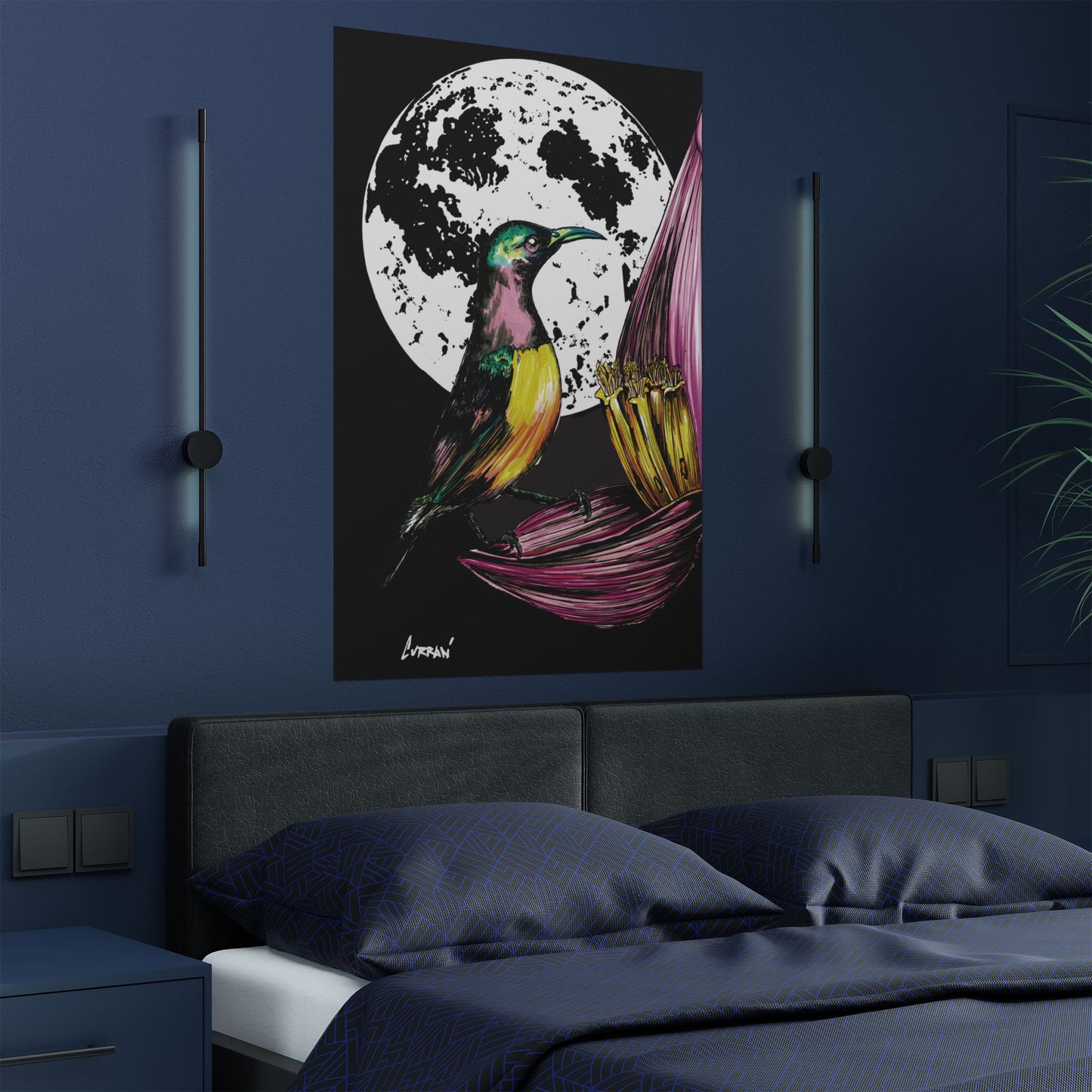 Vibrant Bird Satin Poster - 300gsm Art Print for Nature Lovers