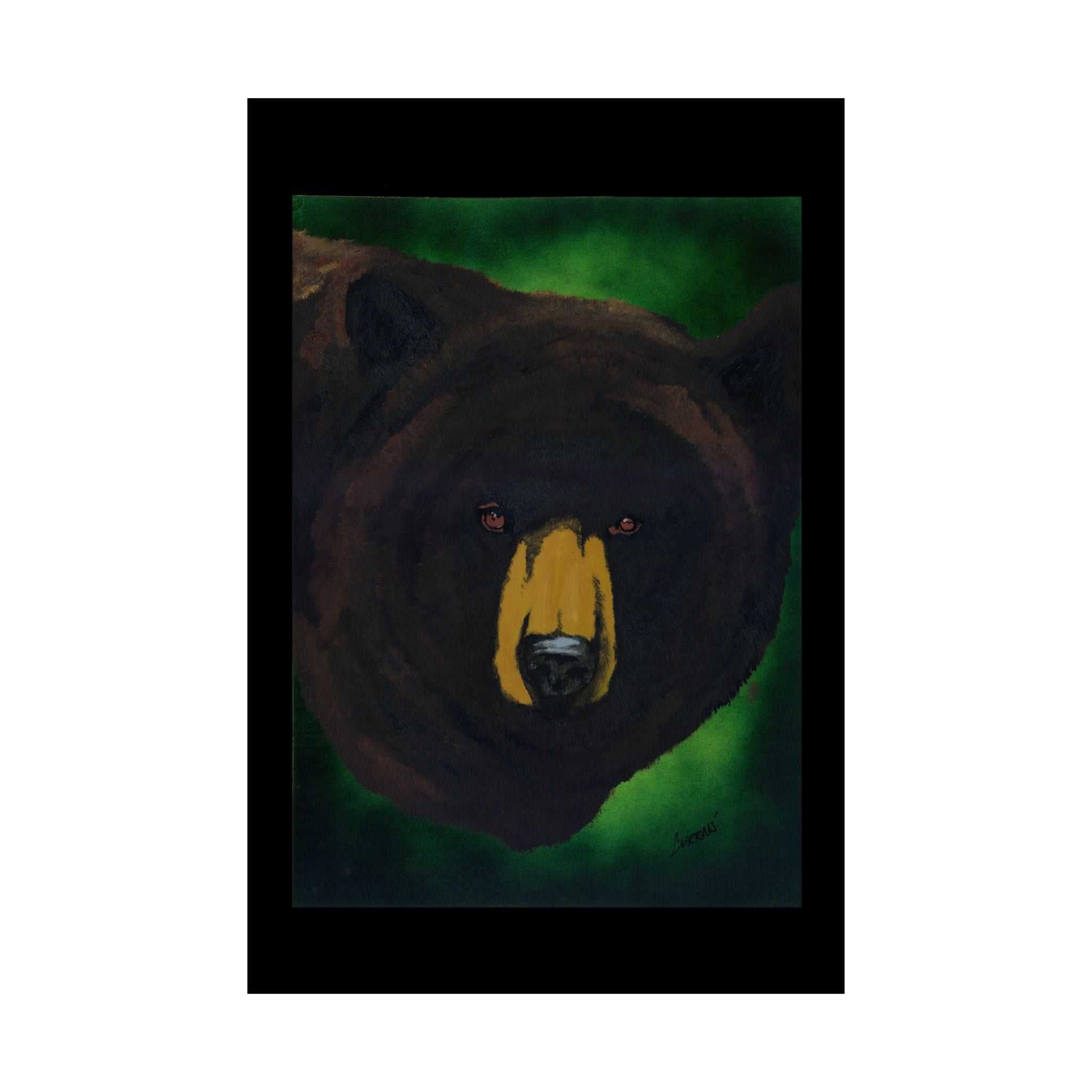 Brown Bear Nature-Inspired Satin Art Print for Animal Lovers