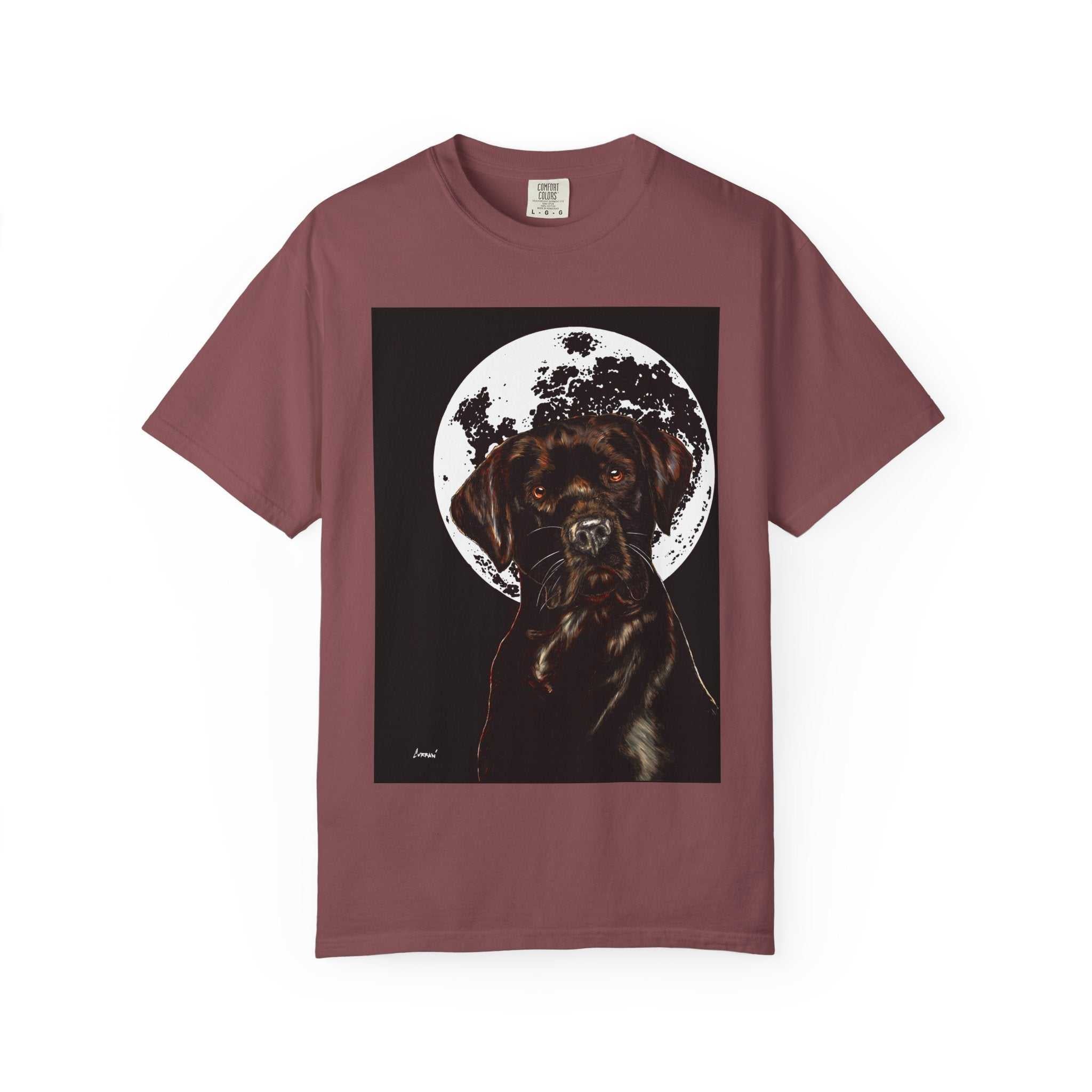 Moonlit Chocolate Lab Unisex Garment-Dyed T-Shirt