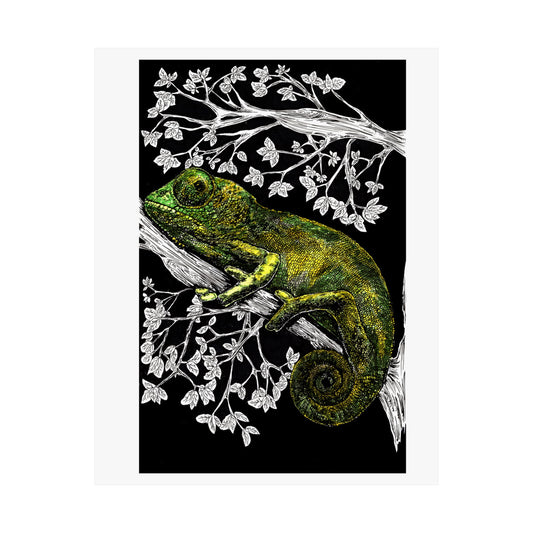 Vibrant Chameleon Satin Poster - 300gsm Wall Art for Nature Lovers