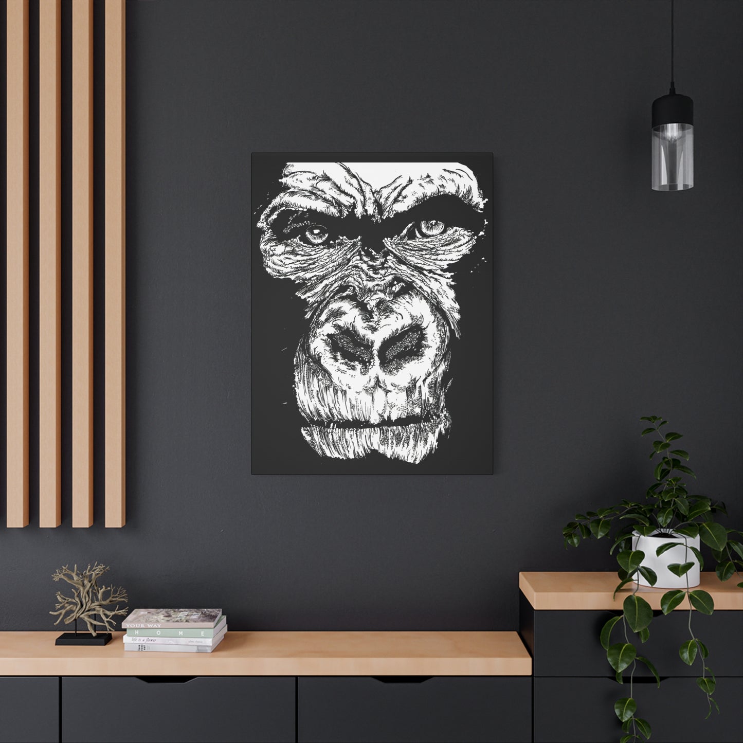Gorilla Wall Art, Gorilla Print, Hand-Drawn Gorilla