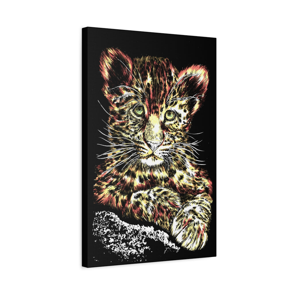Leopard Cub Wall Art Print of the Original, hand drawn