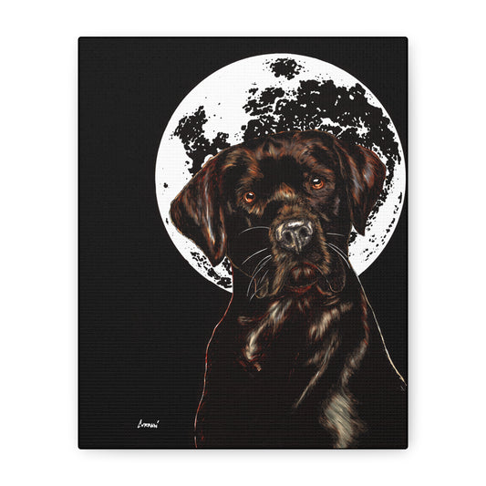 Chocolate Lab in Moonlight Wall Art Print of the Original