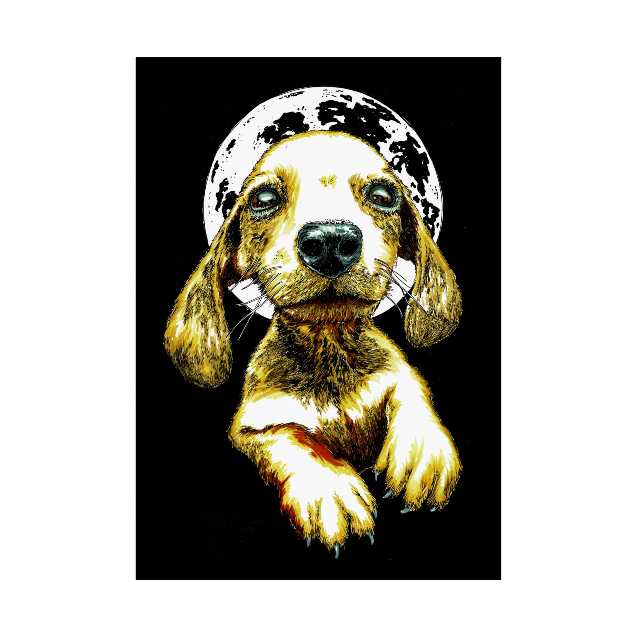 Charming Dog Satin Poster - 300gsm Wall Art Print
