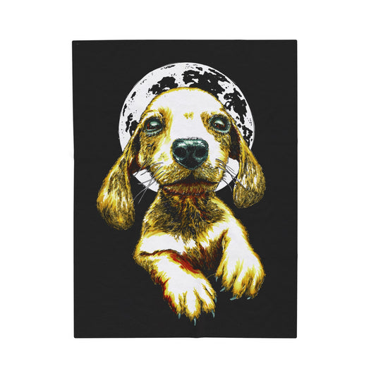Cozy Velveteen Plush Blanket Adorable Dog Art for Pet Lovers
