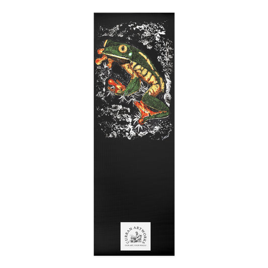 Frog Yoga Mat, Hand-Drawn Mat, Artistic Yoga Mat