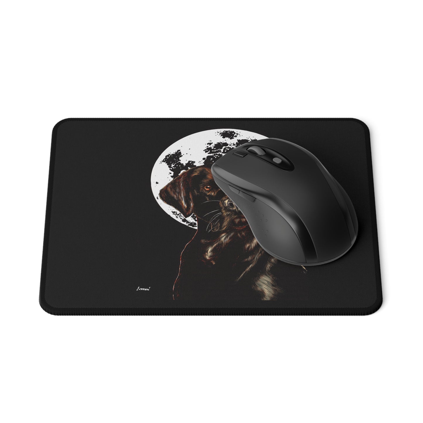 Chocolate Lab in the Moonlight Non-Slip Gaming Mouse Pad