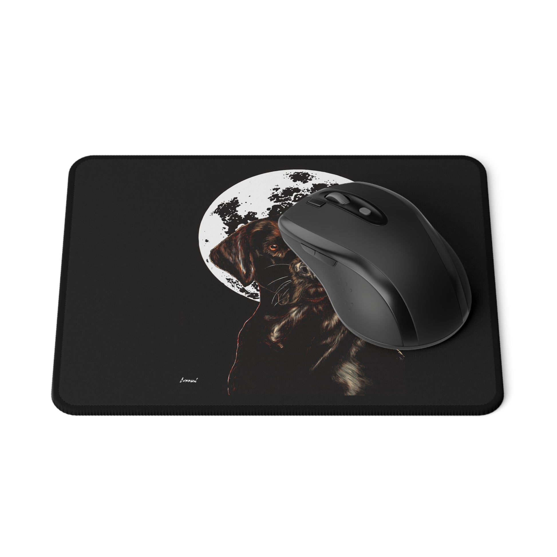Chocolate Lab in the Moonlight Non-Slip Gaming Mouse Pad