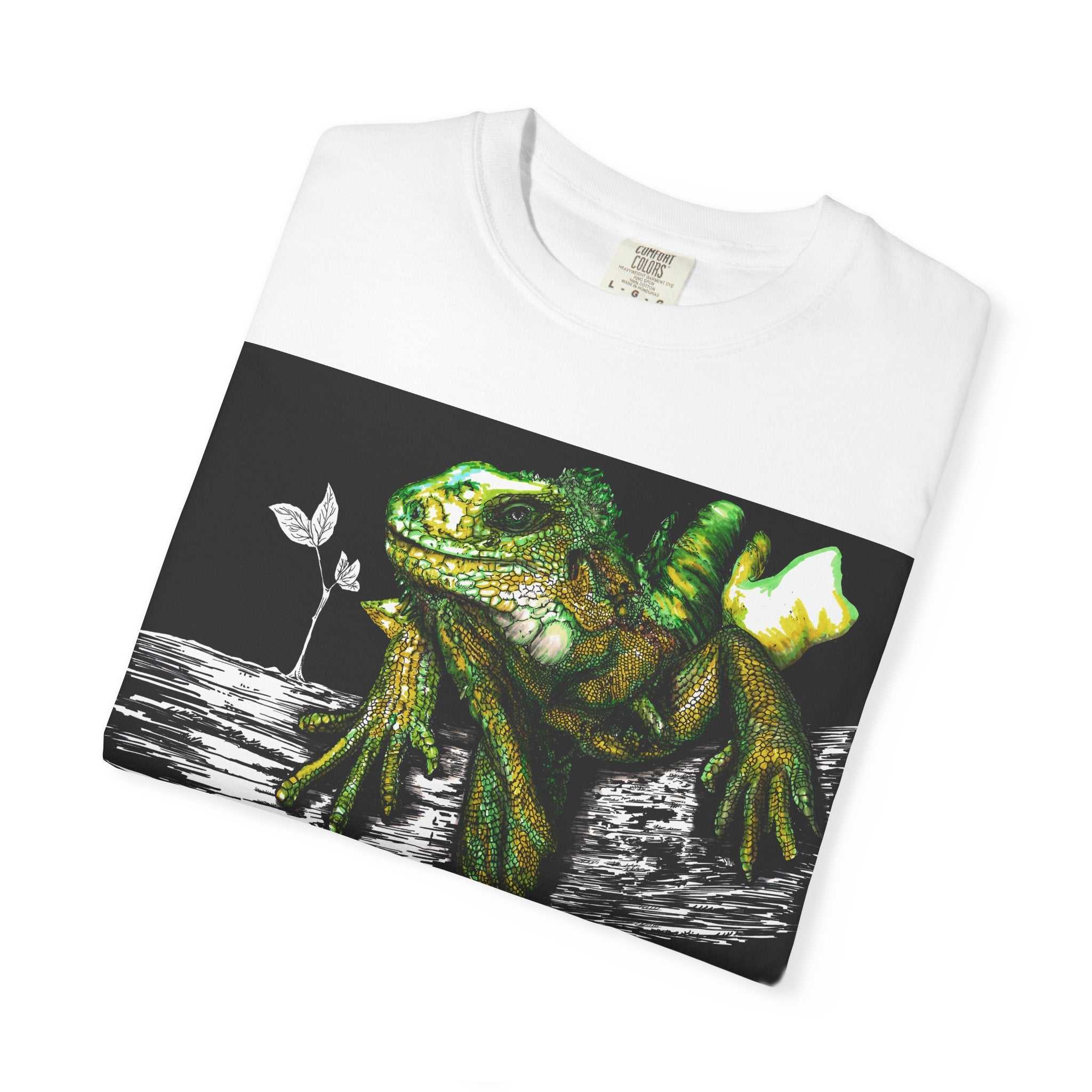 Iguana Unisex T-shirt - Hand Painted Art Design