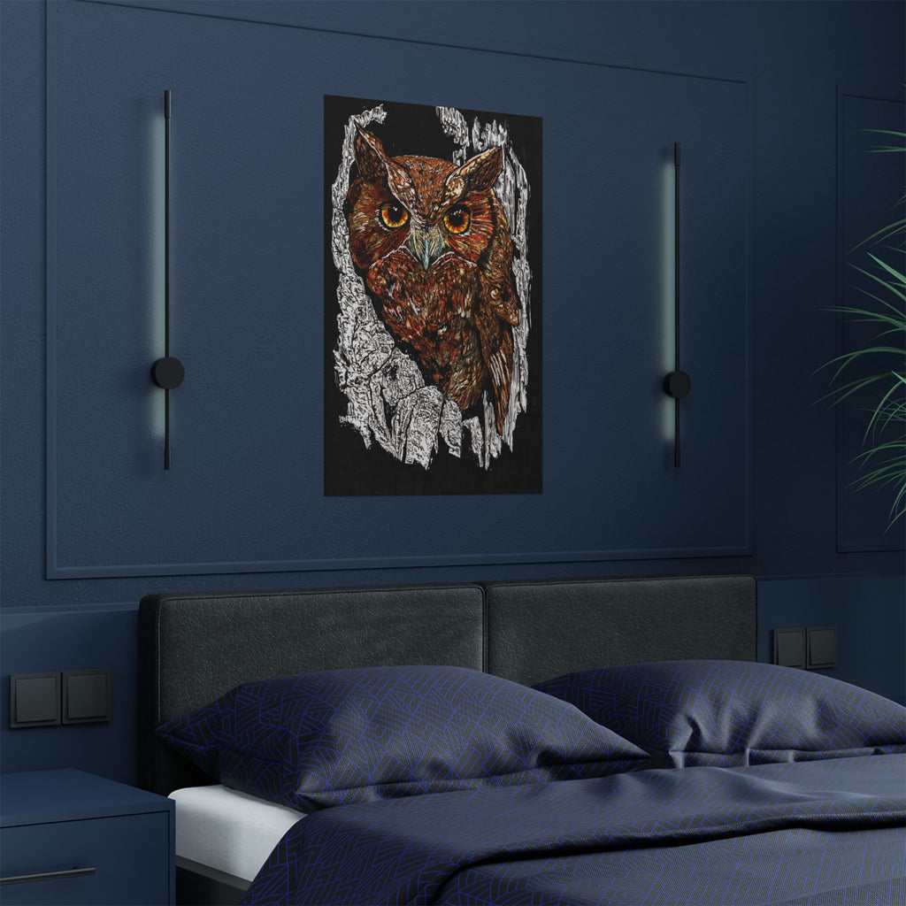 Owl Satin Poster. The perfect gift for any nature lover