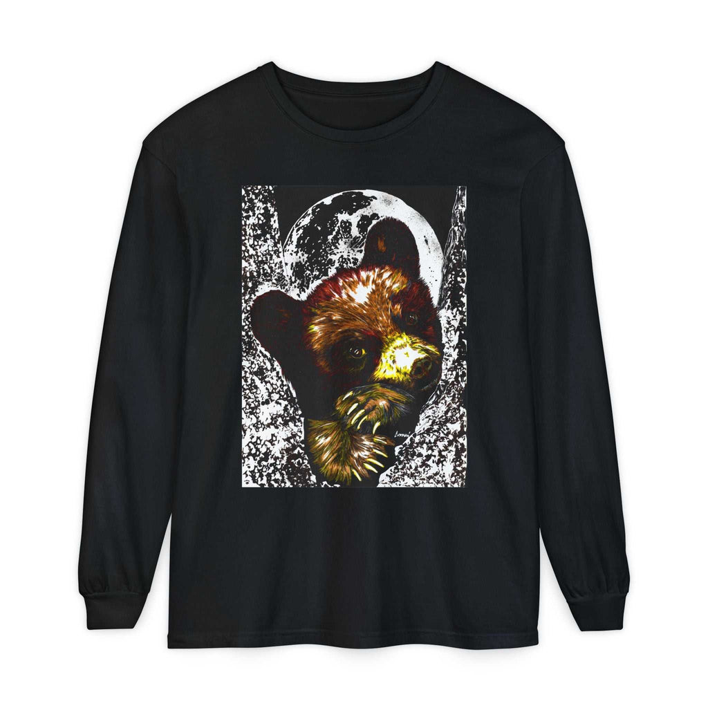 Moonlit Brown Bear Cub Unisex Long Sleeve T Shirt