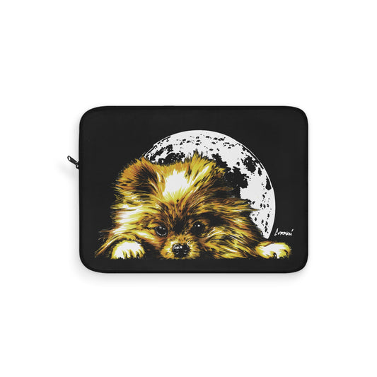 Pomeranian Moon Laptop Sleeve, Stylish Pet Lover's Accessory