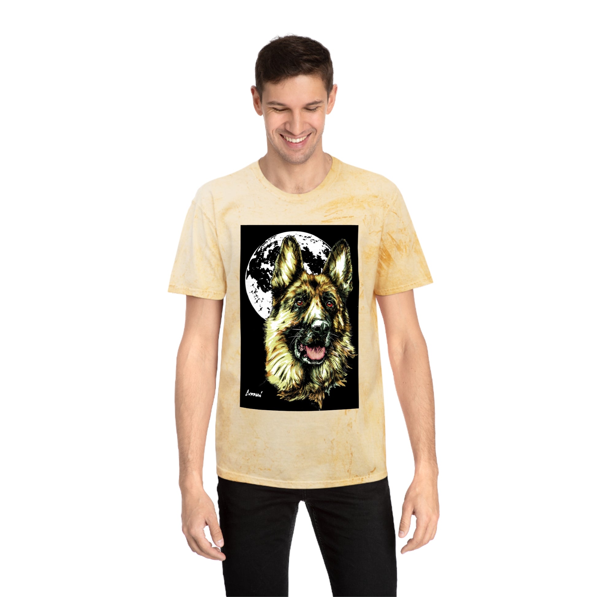 German Shepherd Moon T-Shirt - Unisex Tee for Dog Lovers