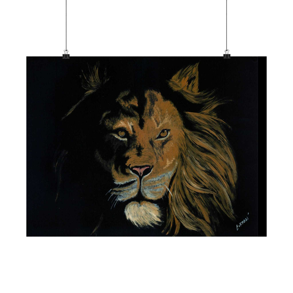 Majestic Lion Satin Poster - 300gsm Art Print for Home Decor
