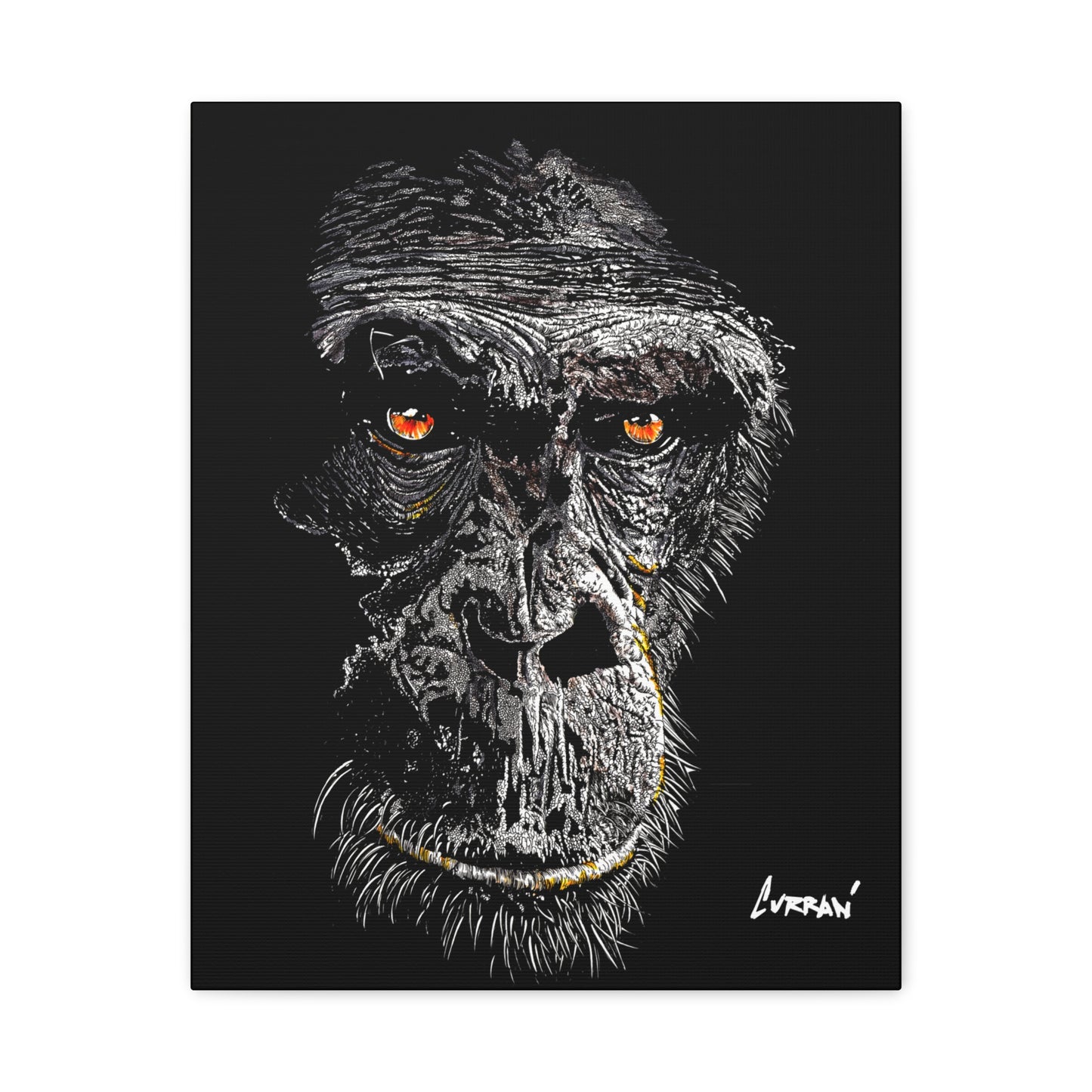 Gorilla 2 Wall Art, Gorilla Print, Hand-Drawn Gorilla,