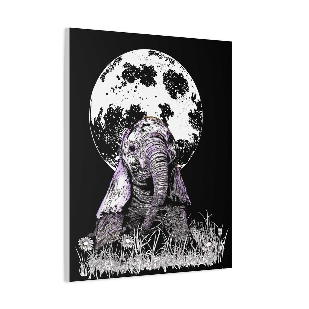 Baby Elephant Canvas Art, Print of Original hand drawn art