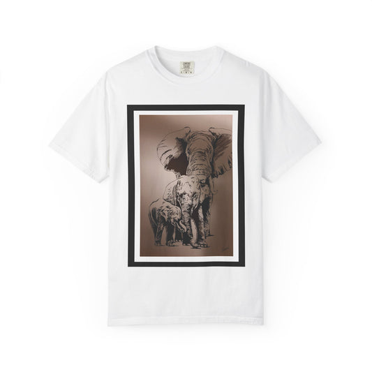 Elephant Family Garment-Dyed T-Shirt | Nature Lover's Tee