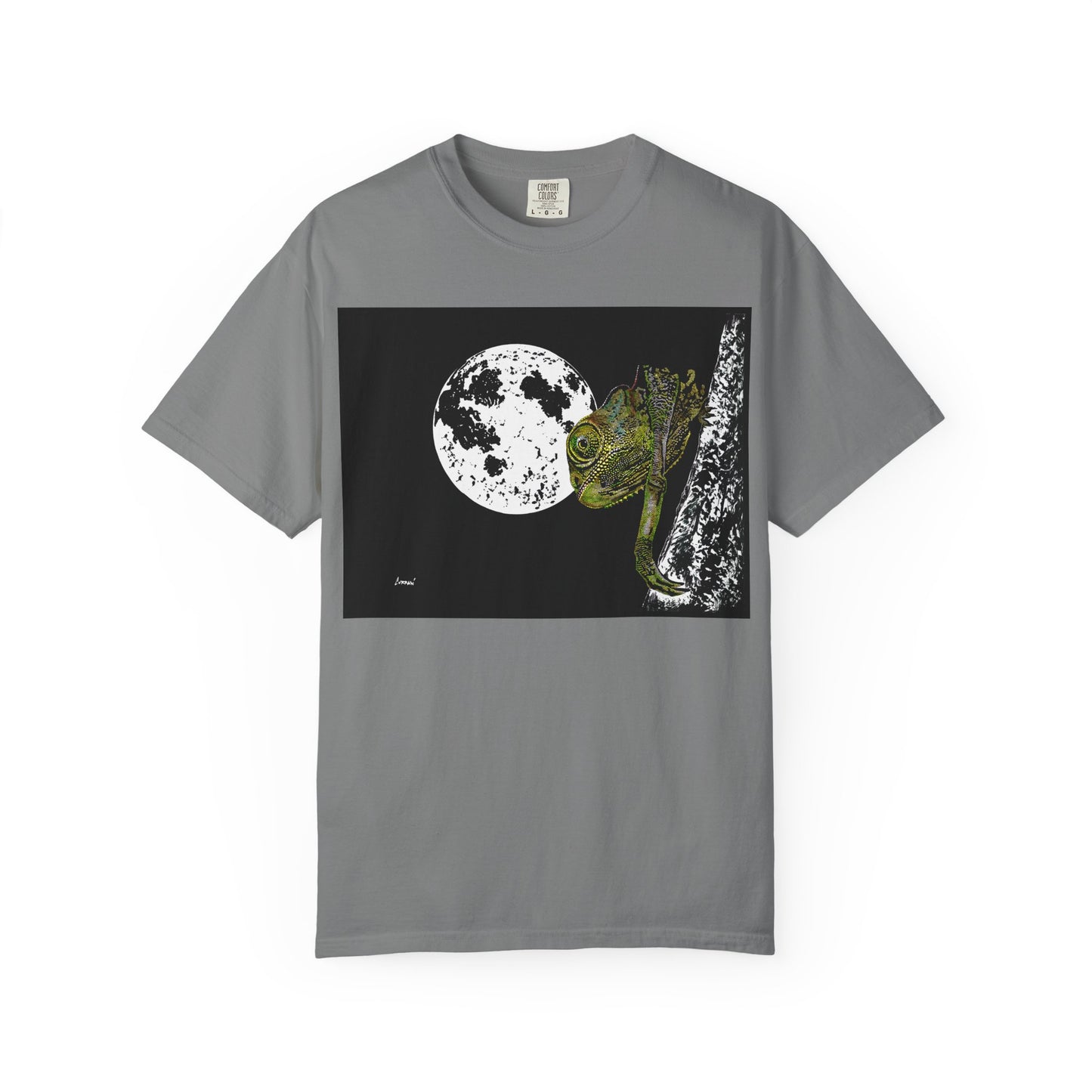 Moonlit Chameleon Unisex T-Shirt - Nature-Inspired Art Tee for Wildlife Lovers