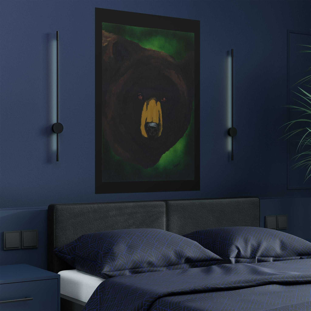 Brown Bear Nature-Inspired Satin Art Print for Animal Lovers