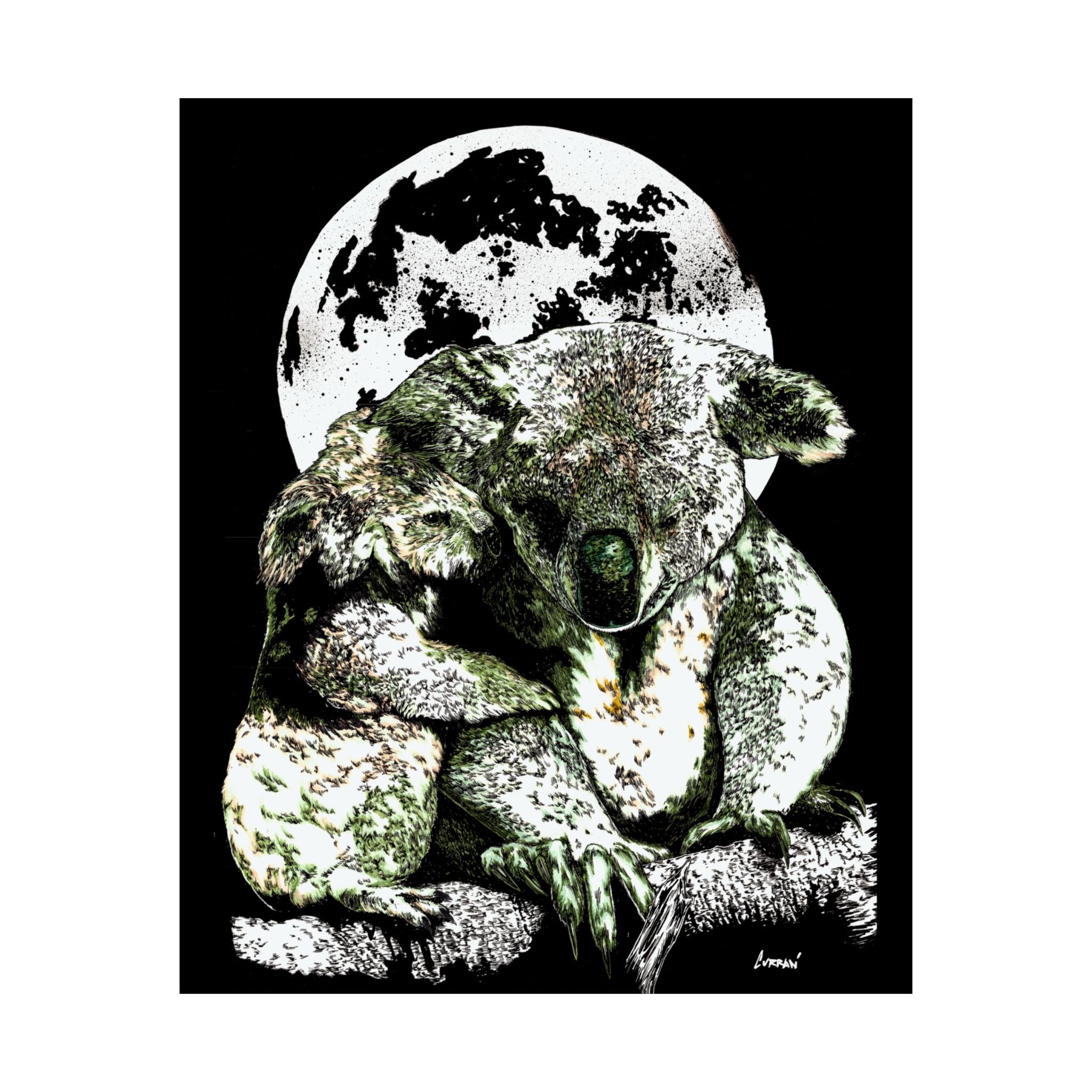 Koala Moon Satin Poster - 300gsm Wall Art for Animal Lovers