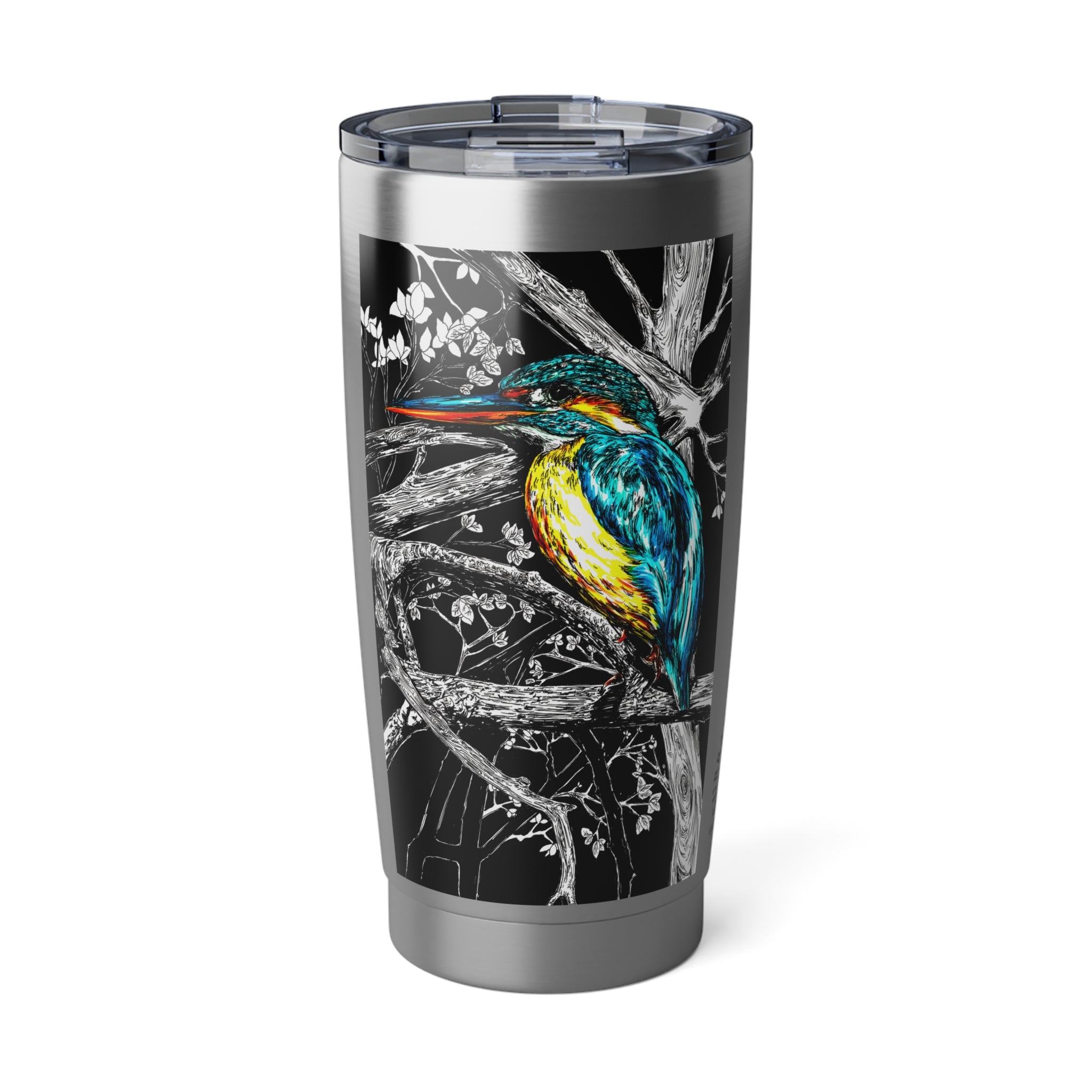 Exotic Bird 20oz Tumbler Travel Mug, Hand Drawn Original Art