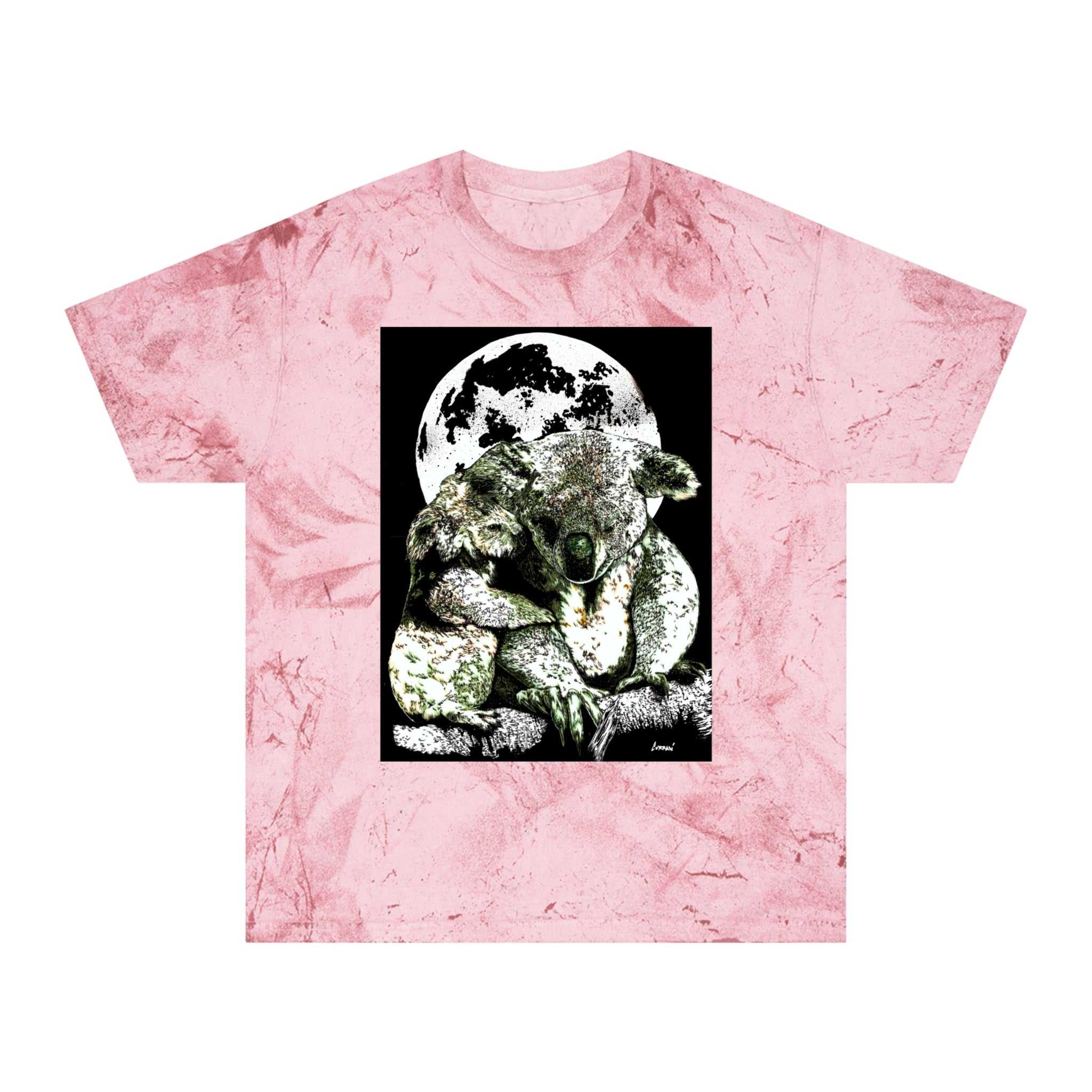 Two Koalas Color Blast T Shirt Original Hand Drawn Art