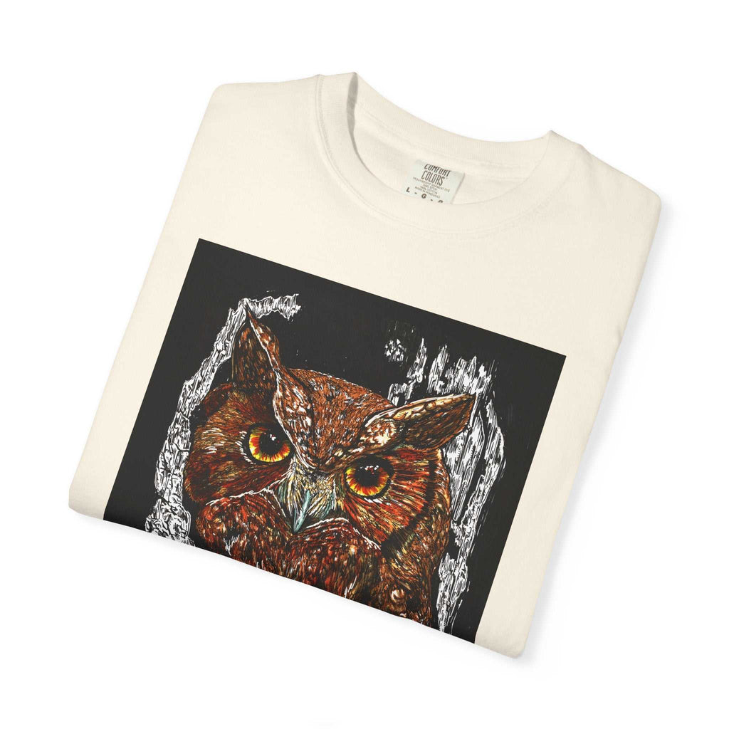 Artistic Owl Unisex Garment-Dyed T-Shirt