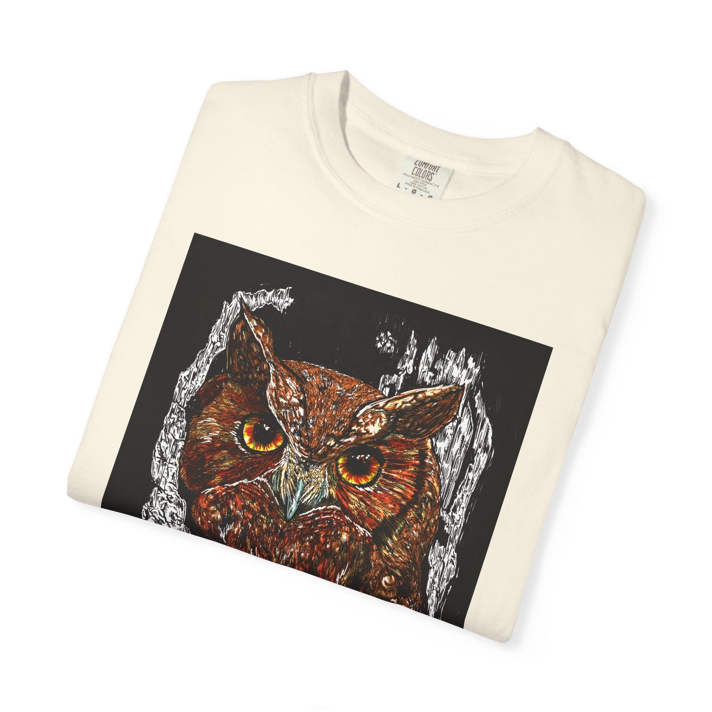 Artistic Owl Unisex Garment-Dyed T-Shirt