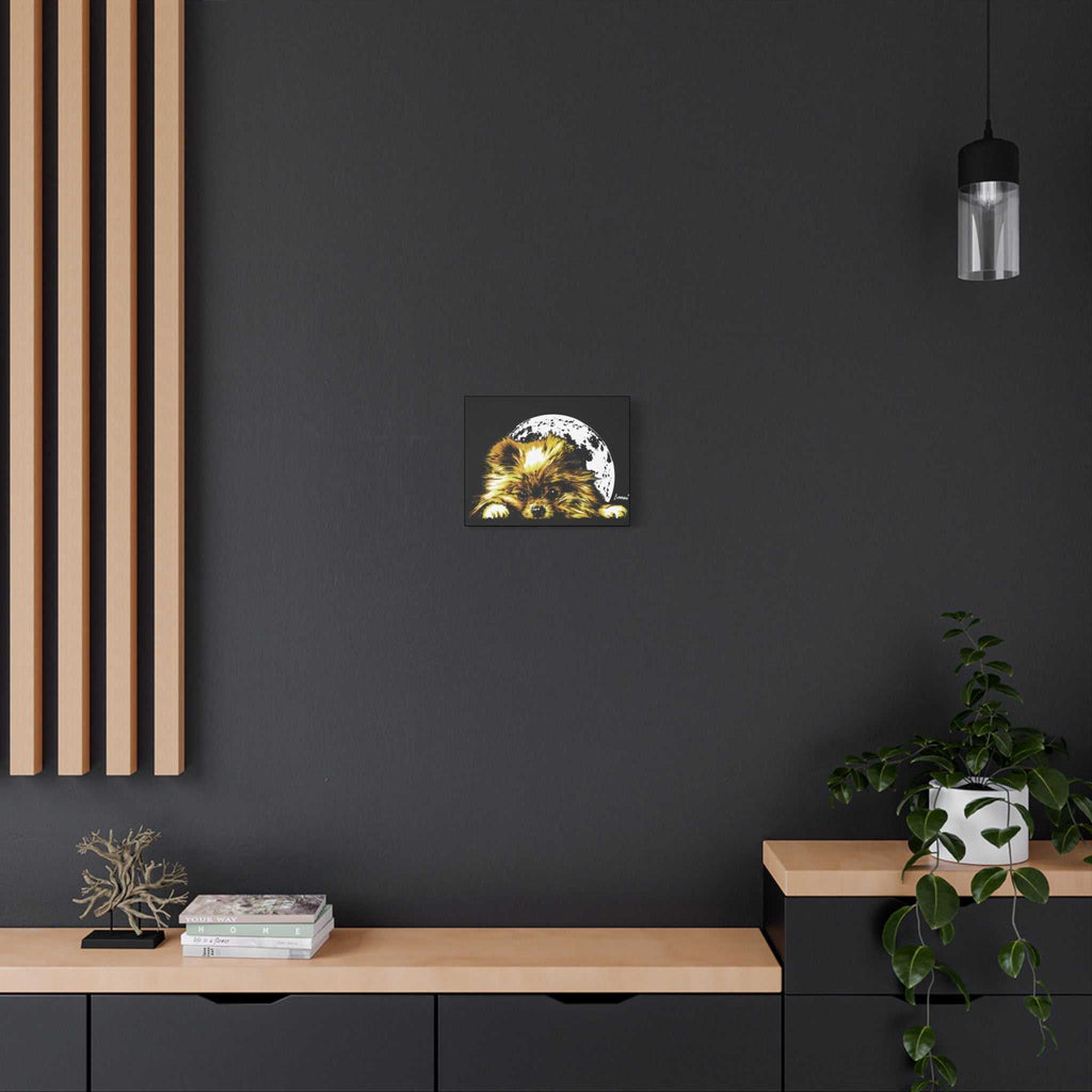 Pomeranian Moon Canvas Art Print- Dog Lover's Decor,