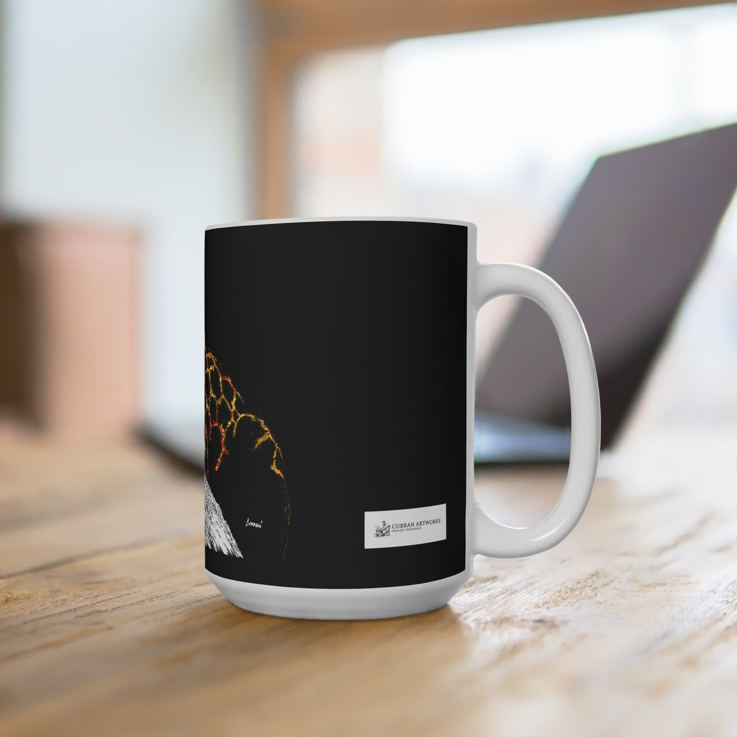 Panther under Full Moon Artistic 15oz Mug - Unique Gift for Animal Lovers