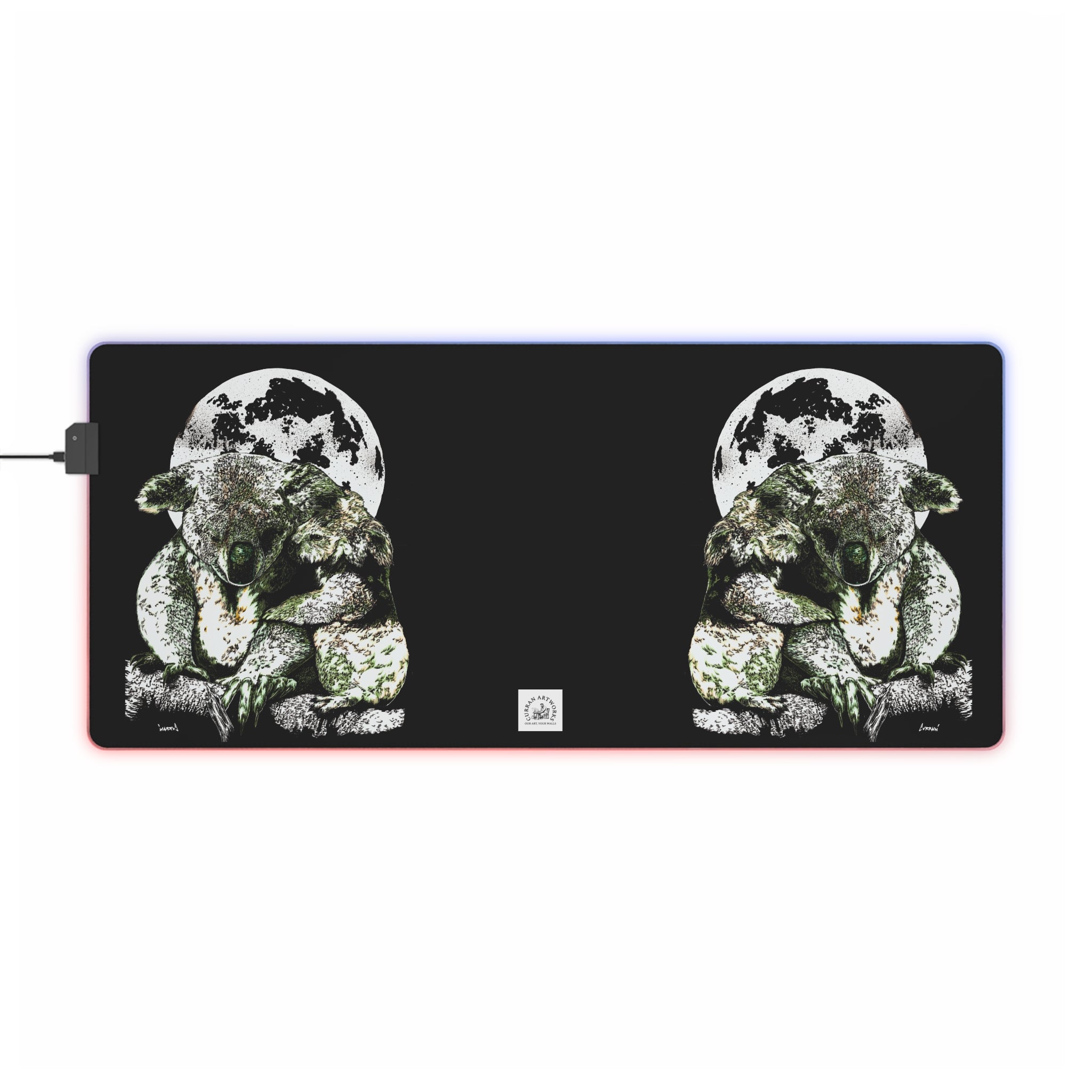 Koala with Moon LED Gaming Mouse Pad, Perfect for Gamers