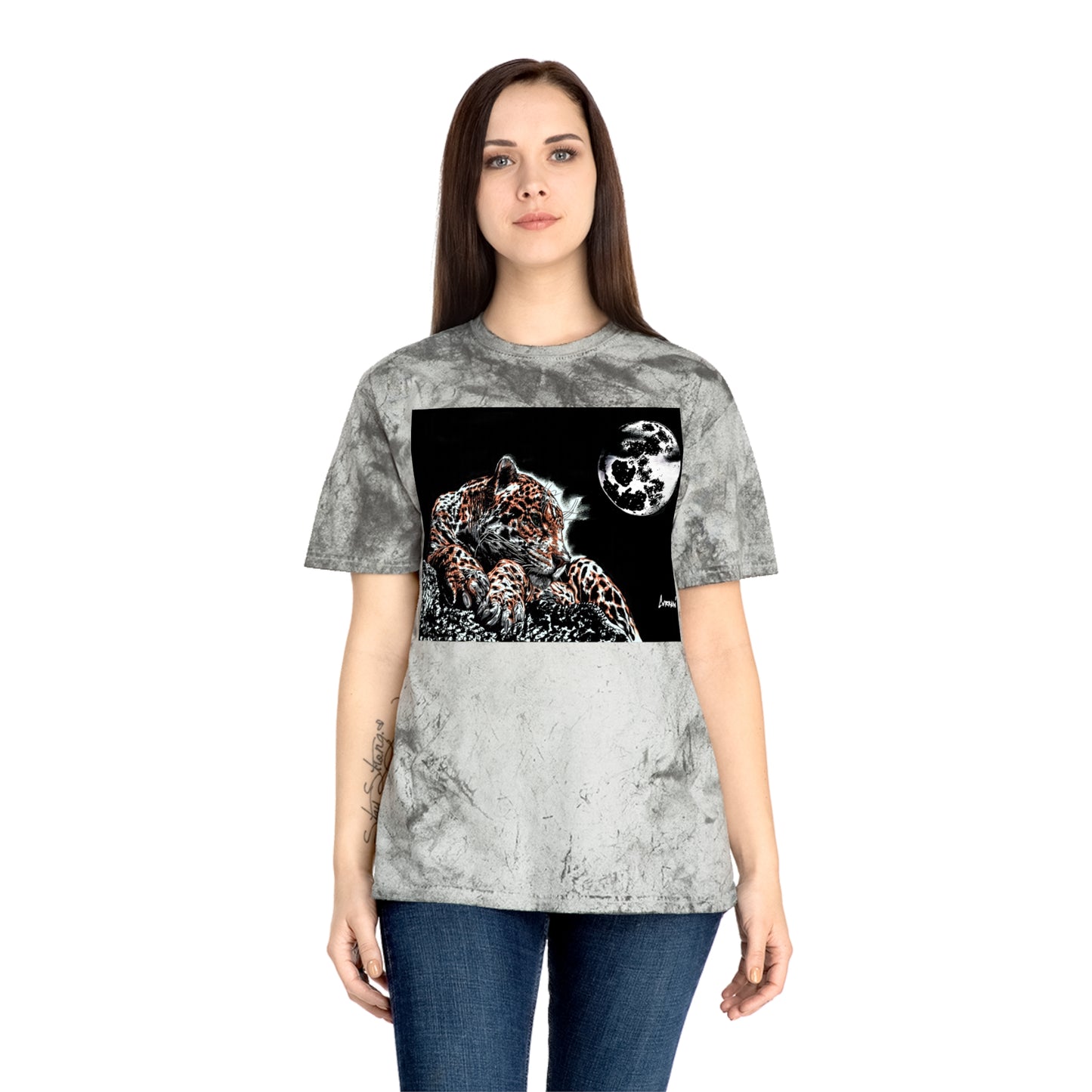 Leopard in the Moonlight T Shirt Original Hand Drawn Art