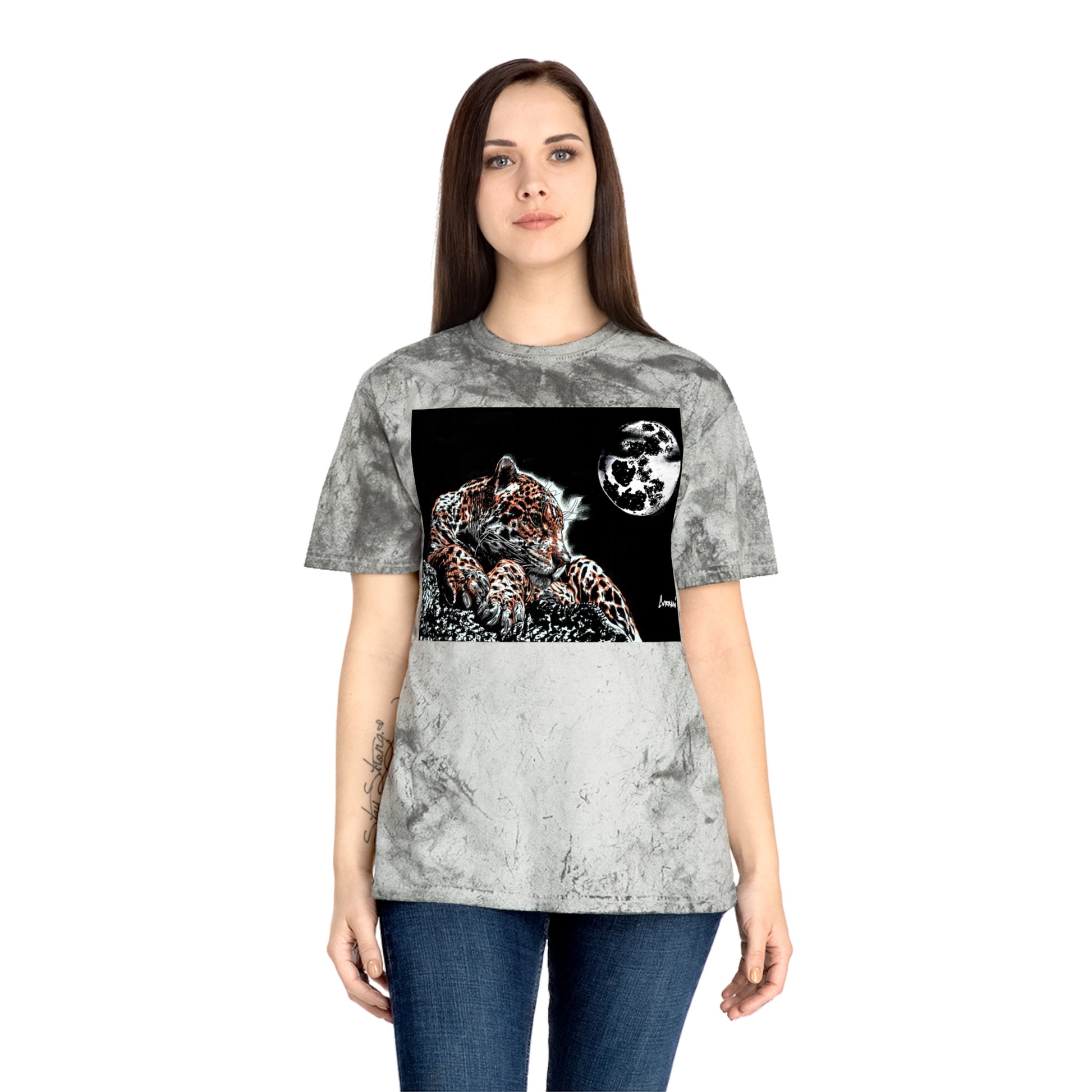 Leopard in the Moonlight T Shirt Original Hand Drawn Art