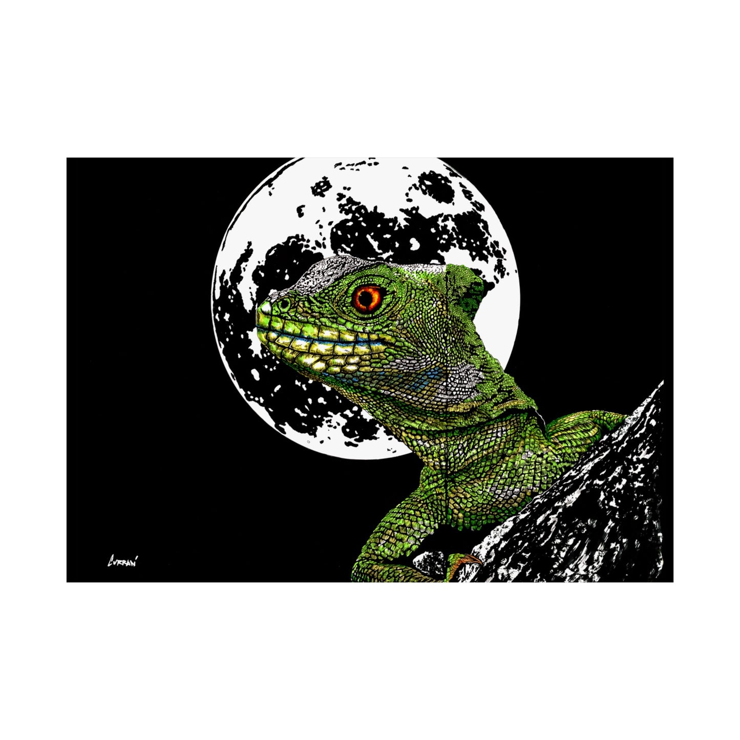 Lizard Moon Satin Poster | 300gsm Art Print for Home Décor