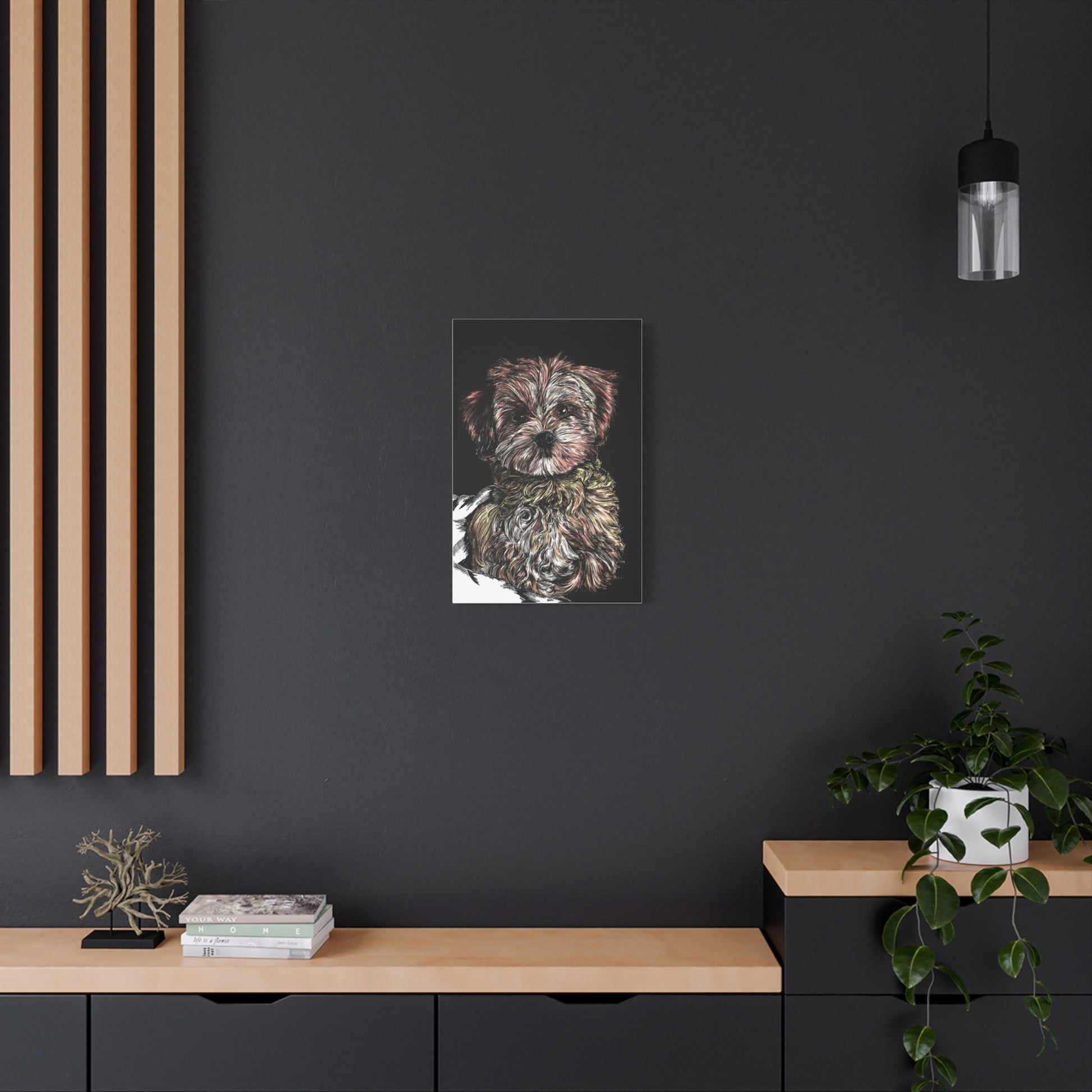 Hand Drawn Dog Portrait Canvas