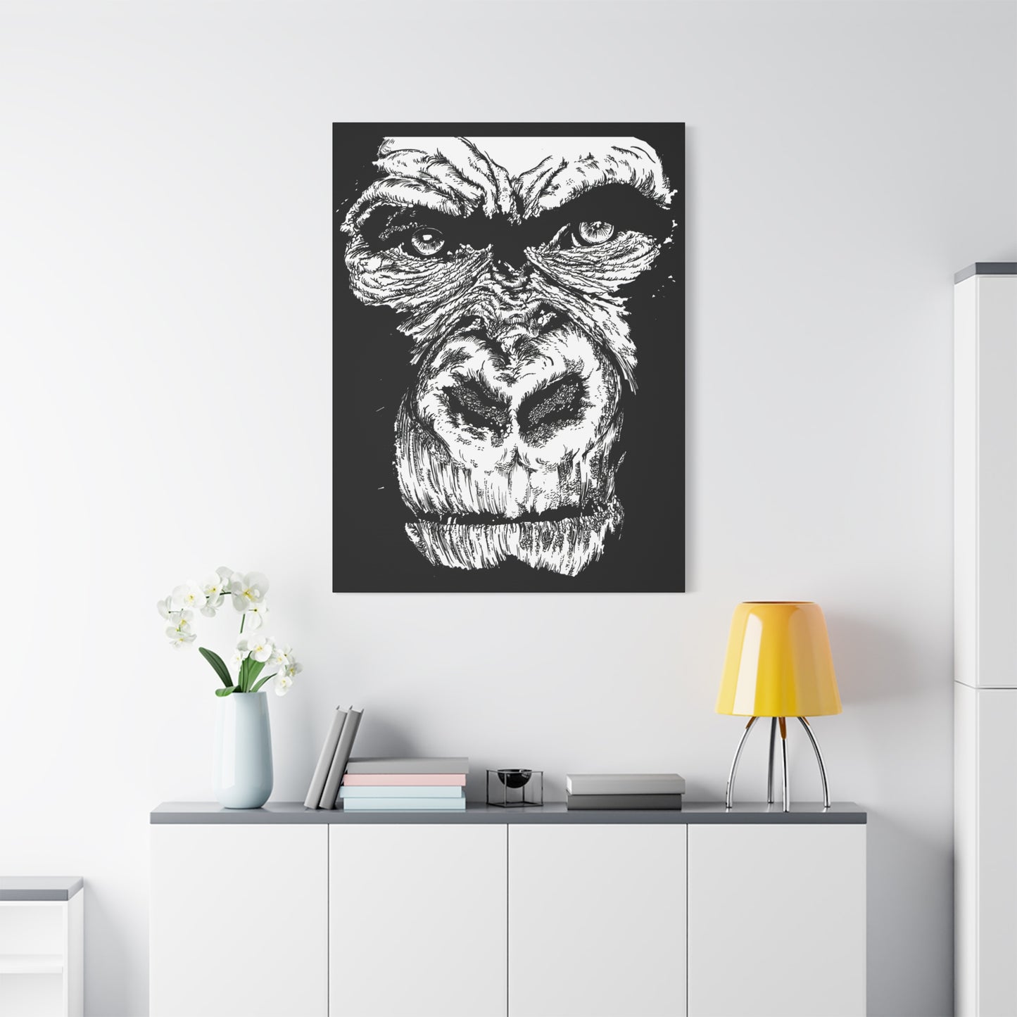 Gorilla Wall Art, Gorilla Print, Hand-Drawn Gorilla