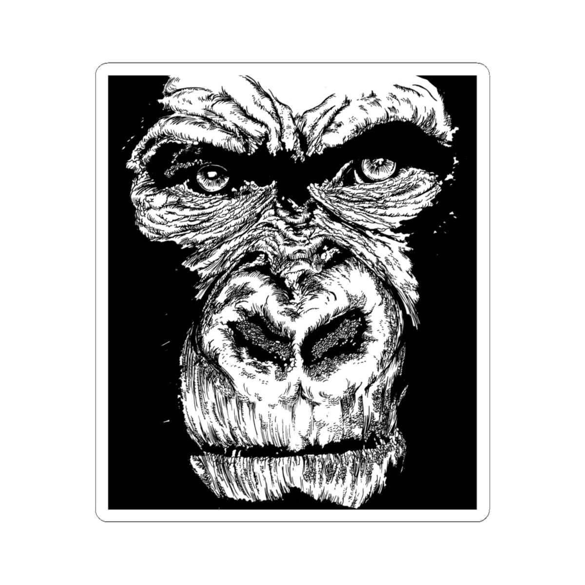 Bold Gorilla Art Kiss-Cut Stickers - Perfect for Laptops