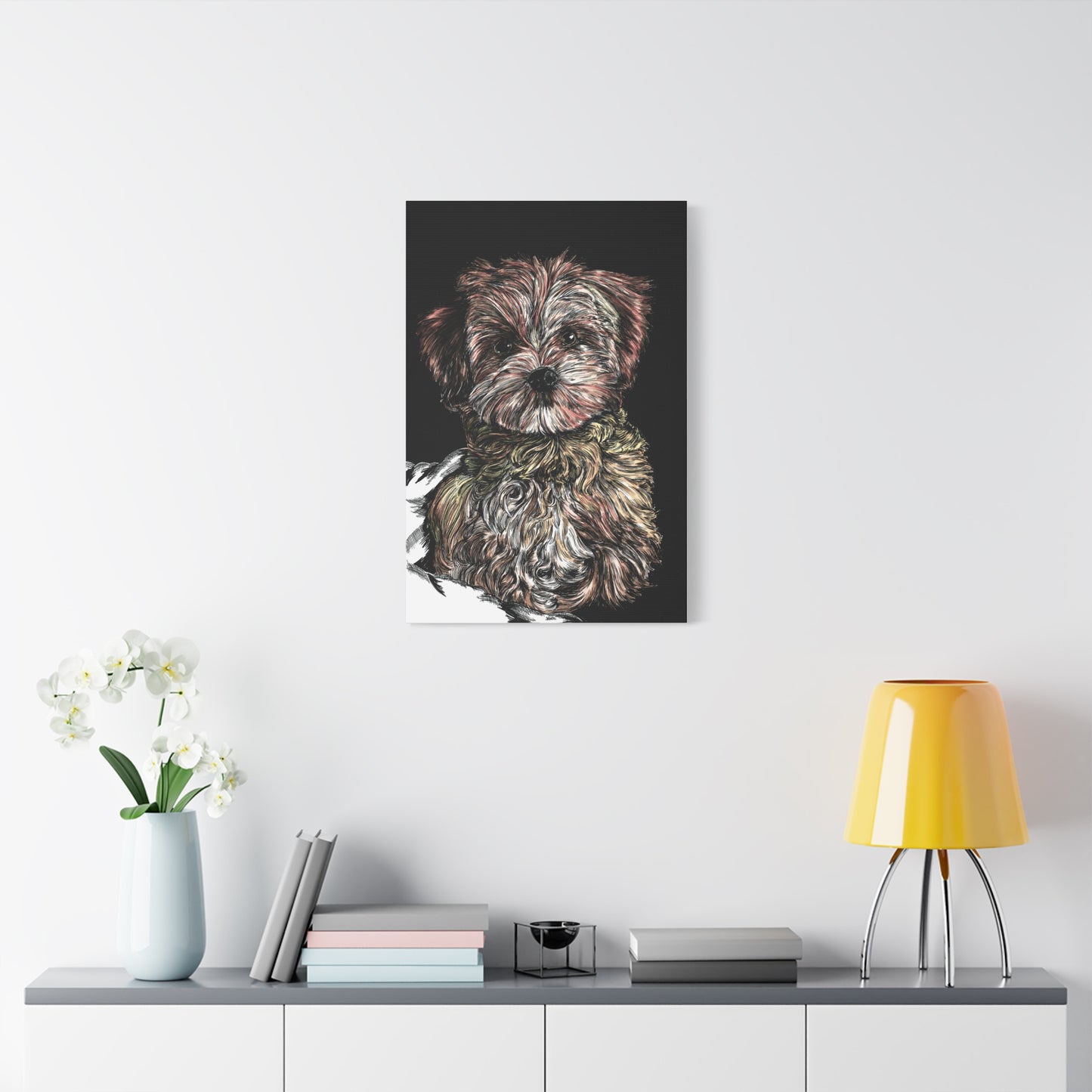 Hand Drawn Dog Portrait Canvas
