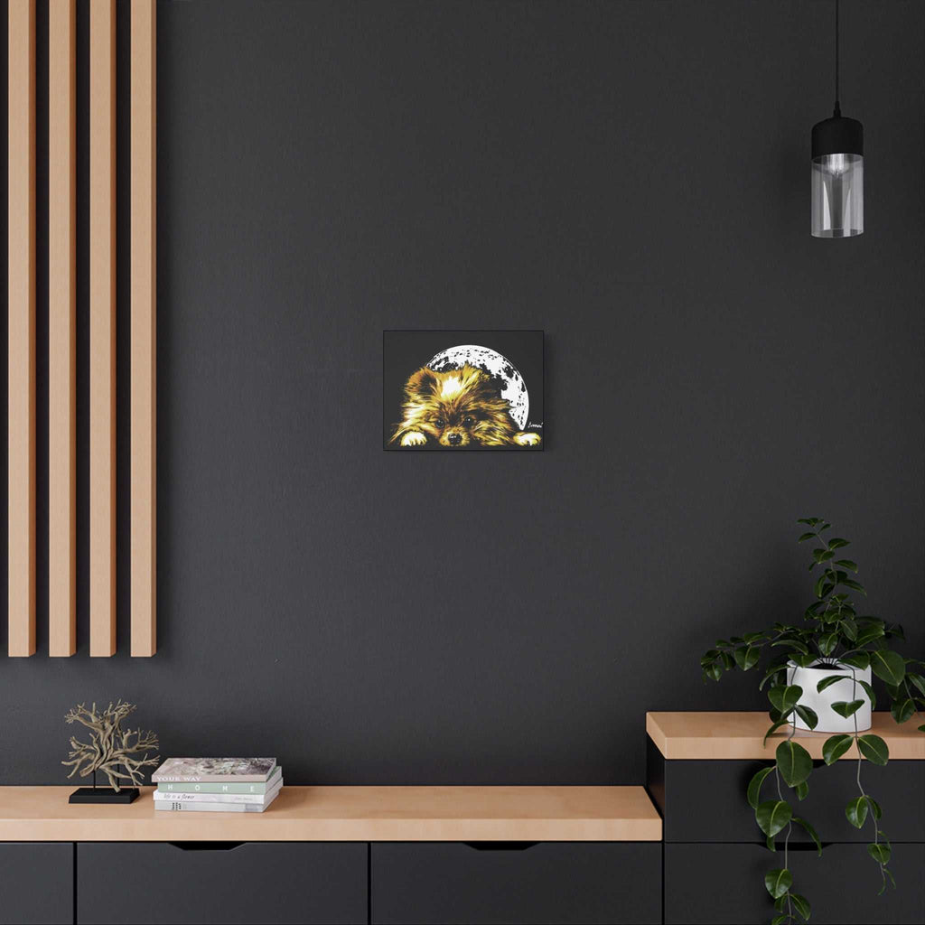 Pomeranian Moon Canvas Art Print- Dog Lover's Decor,