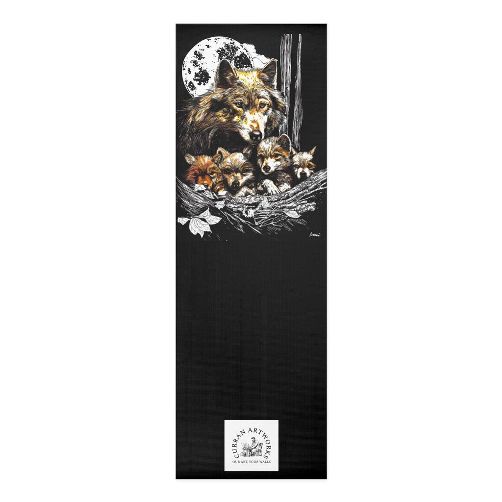 Wolf and Cubs Yoga Mat, Wolf and Cubs Wall Art, Eco-Friendly Exercise Mat, Gift for Yoga Enthusiasts, Meditation Pad, Great Birthday Gift