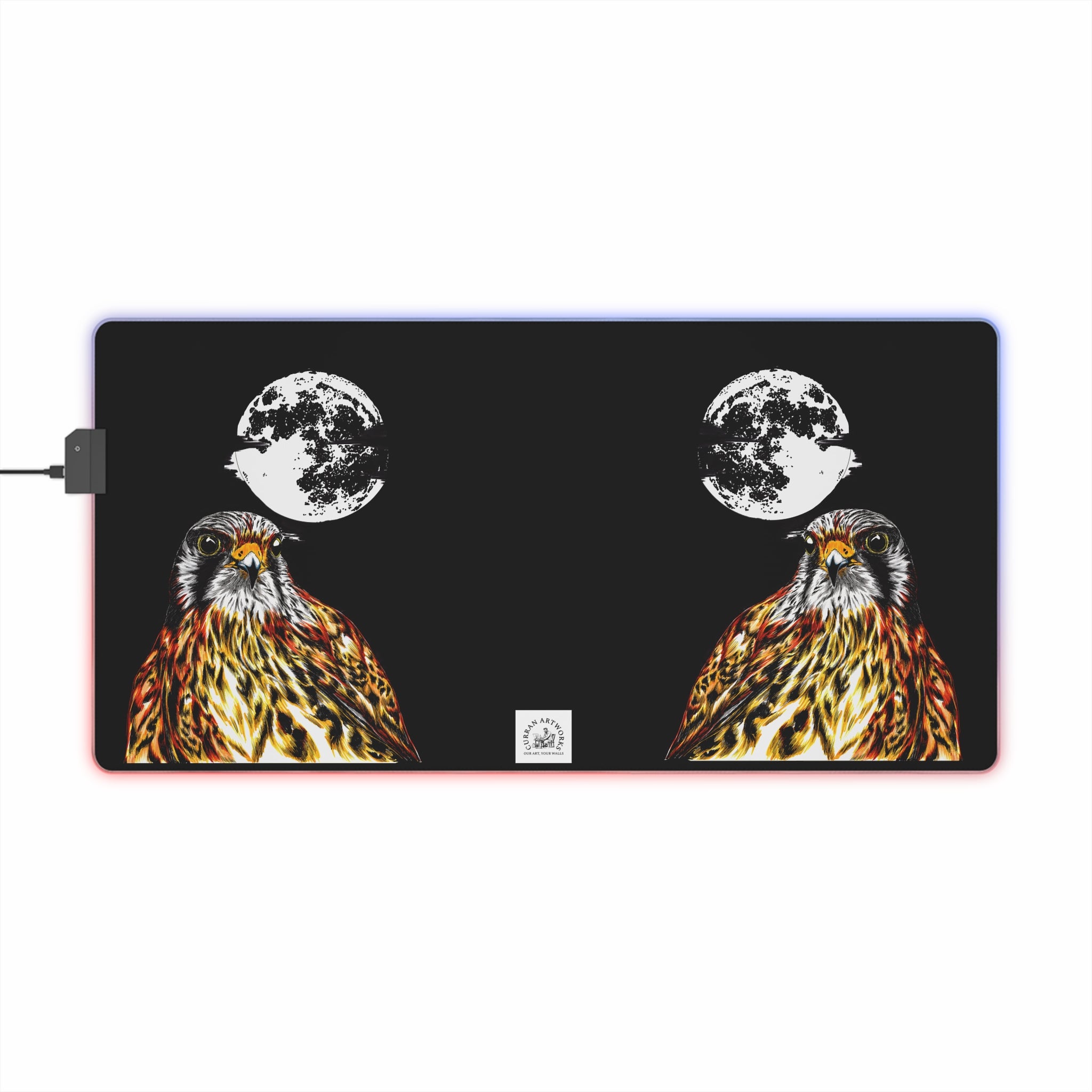 LED Gaming Mouse Pad with Hawk Design - Perfect for Gamers