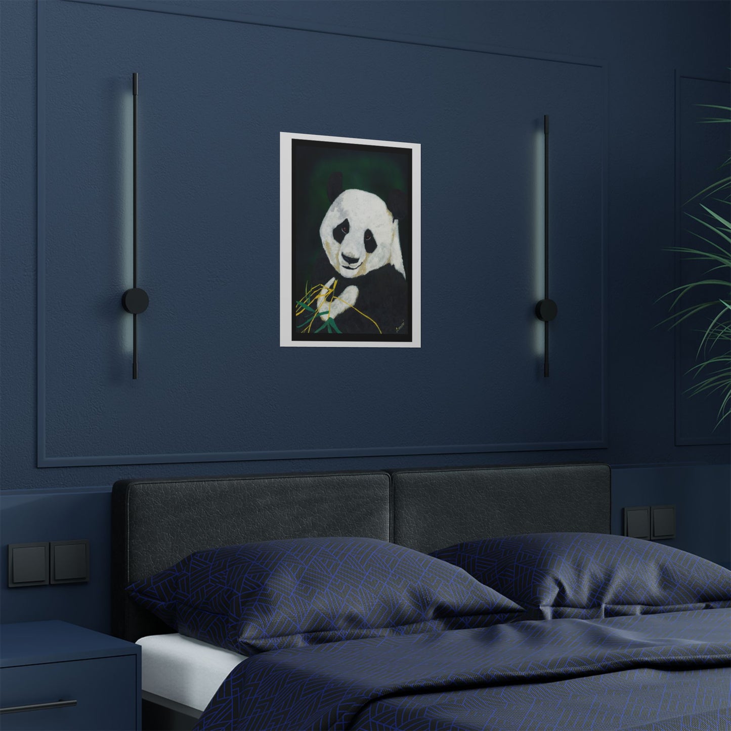 Panda Portrait Satin Poster - 300gsm Wall Art for Nature Lovers